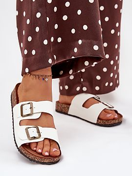 Flip-flops Step in style  Women\'s cork platform sandals with a contoured eco-suede insole are a combination of comfort and fashionable look. Two straps with adjustab