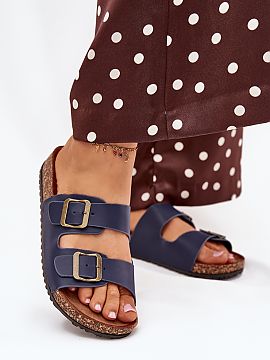 Flip-flops Step in style  Women\'s cork platform sandals with a contoured eco-suede insole are a combination of comfort and fashionable look. Two straps with adjustab