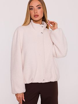 Jacket Moe  Stylish women\'s jacket made of soft knit with short pile is a proposal combining comfort and modern character. The whole is finished with a
