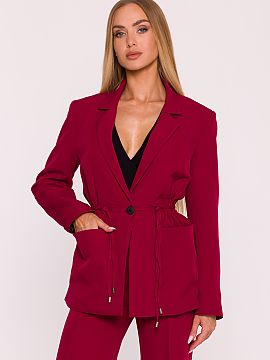 Jacket Moe  Stylish women\'s blazer made of smooth fabric with a matte finish is a combination of classic style with modern functionality. The loose, ov