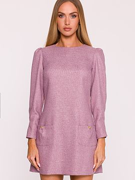 Daydress Moe  An elegant dress made of tweed fabric in a mélange pattern is a proposal that combines classic elegance with girlish charm. The structured 