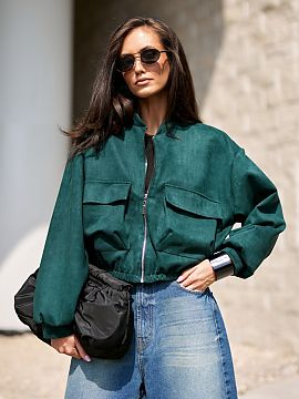 Jacket Roco Fashion  The Vivara bomber jacket is made of high-quality suede imitation, the material is soft to the touch, durable, and has an elegant, matte fini