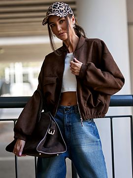 Jacket Roco Fashion  The Bomberka Vivara is made of high-quality faux suede, the material is soft to the touch, durable and has an elegant, matte finish. The jac