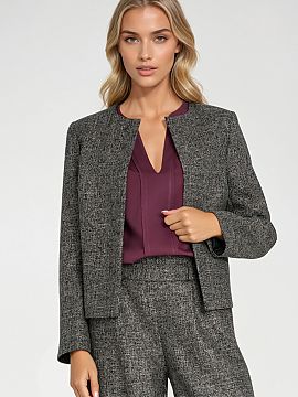 Jacket Nife  Stylish women\'s jacket with a regular cut in a short, boxy form is the perfect choice for fans of elegance with a touch of modernity. Made 