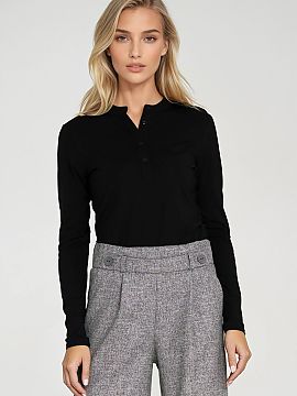 Blouse Nife  Stylish women\'s blouse with a fitted cut that emphasizes the silhouette. Made of elastic material with spandex, which provides comfort and 