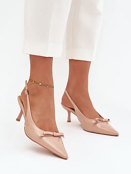 Heel pumps Step in style  Elegant women\'s pumps made of eco leather are a classic in women\'s fashion. The slim stiletto heel and pointed toes beautifully slenderize