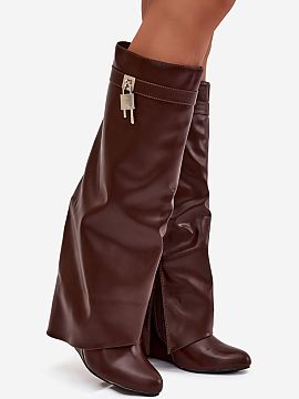 Buskin boots Step in style  Women\'s boots made of eco leather suede are the perfect combination of comfort and elegance. Set on a wedge heel. The model is fastened wit