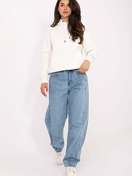 Jeans Sublevel  Women\'s balloon fit jeans are a fashionable proposition for everyday wear in a casual style. Made of high-quality cotton, they provide comf