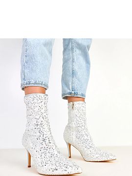 Heel boots Solea  Elegant ankle boots that captivate with original design and the shine of sequin finishing. Made of fabric, they look exceptionally stylish, 