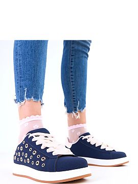 Sport Shoes Solea  Women\'s sports shoes with a fashionable, casual character, made of ecological suede leather. The laced model with decorative studs stands o