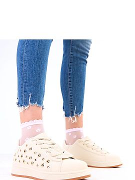 Sport Shoes Solea  Women\'s sports shoes with a trendy, casual character, made of ecological suede leather. The lace-up model with decorative studs stands out 