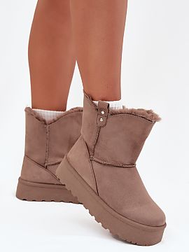 Snow boots Step in style  Women\'s snow boots made of eco suede. Stylish design set on a platform. The fur lining provides warmth and comfort even on cold days. Perfe