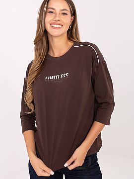 Blouse Relevance  Casual women\'s blouse with embroidered inscriptions is a great proposition for everyday stylizations. Made of soft cotton with elastane add