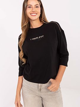 Blouse Relevance  Casual women\'s blouse with embroidered inscriptions is a great proposition for everyday stylizations. Made of soft cotton with elastane add