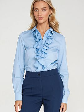 Long sleeve shirt Nife  Women\'s fitted shirt, elegantly emphasizing the silhouette. Equipped with a classic collar and long sleeves, it is a timeless base for styl