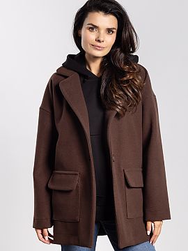 Jacket awama  Stylish oversized women\'s jacket is a combination of minimalism and modern design. The loose fit provides comfort and freedom of movement, 