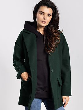 Jacket awama  Stylish women\'s oversized jacket is a combination of minimalism and modern design. The loose fit provides comfort and freedom of movement, 