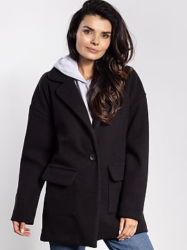 Jacket awama  Stylish oversized women\'s jacket is a combination of minimalism and modern design. The loose fit provides comfort and freedom of movement, 
