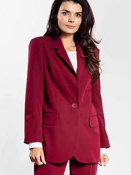 Jacket awama  Women\'s classic blazer with pockets in a loose cut buttoned up Description: A classic women\'s blazer with a timeless cut combines elegance