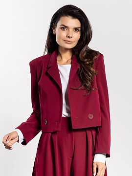 Jacket awama  Stylish jacket with a loose cut combines classic with modern character. The shorter cut gives lightness, and the double-breasted button clos