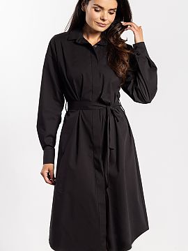 day dress awama  The midi dress with a shirt-like cut combines classic style with comfort. The simple line with buttons along the entire length makes the mod