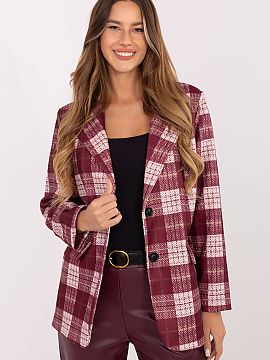 Jacket Rue Paris  Stylish women\'s checkered blazer is the perfect combination of elegance and everyday comfort. A model of standard length with long sleeves 