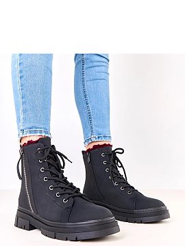 Trapper shoes Solea  Stylish and comfortable lace-up boots with zippers are a perfect choice for colder days. Made of high-quality matte eco-leather, they look s