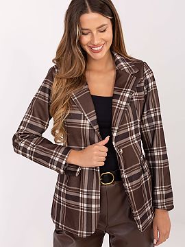 Jacket Rue Paris  Women\'s checked blazer with a casual style is a perfect choice for everyday wear and work. Made of high-quality polyester, with lining for 