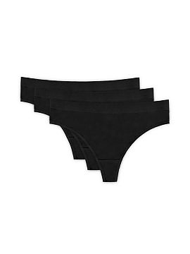 Set Gorteks  Three-pack of cotton thongs with a comfortable, non-restrictive cut, perfect for everyday wear. The wide waistband effectively keeps the und