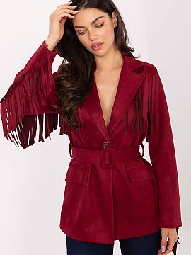 Jacket Rue Paris  Stylish and unique suede blazer in a casual style, perfect for everyday wear. Made of high-quality polyester and elastane blend, it is soft,