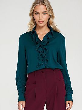 Long sleeve shirt Nife  Women\'s shirt with a fitted fit, elegantly emphasizing the silhouette. Equipped with a classic collar and long sleeves, it is a timeless ba
