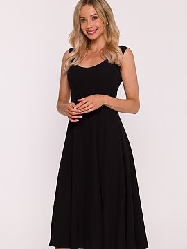 Evening dress Stylove  A classic flared dress is the epitome of feminine elegance and timeless style. Made of smooth fabric with a delicate shine, it beautifully r