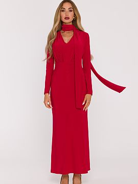 Long dress Moe  Elegant and extremely feminine maxi dress M891 made of smooth knit fabric, which delights with its softness, elasticity, and comfort of wear