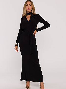 Long dress Moe  Elegant and extremely feminine maxi dress M891 made of smooth knit fabric, which amazes with its softness, elasticity, and comfort of wearin