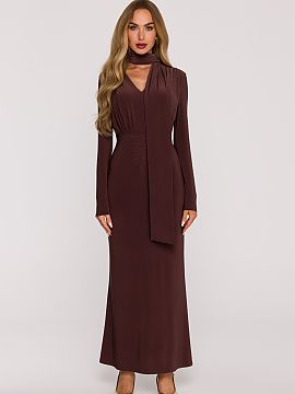 Long dress Moe  The elegant and extremely feminine maxi dress M891 is made of smooth knit fabric that delights with its softness, elasticity, and comfort of