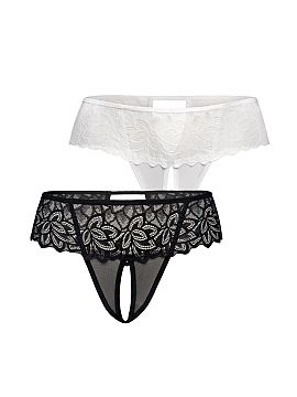 Set Teyli  We present a set of elegant women\'s thongs in black and white colors, which enchant with their beautiful design and high quality workmanshi