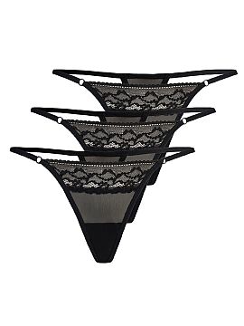 Set Teyli  Women\'s exceptionally attractive black thongs have been created from delicate, high-quality, touch-friendly and skin-friendly transparent m