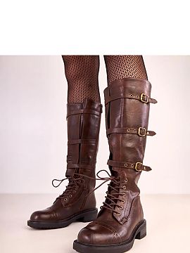Kozaki Solea  Unique knee-high boots inspired by vintage style, combining elegance with a retro touch. Made of high-quality vegan leather, they look extre