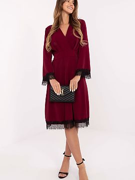 Cocktail dress Italy Moda  Stylish flared dress that combines elegance with subtle, feminine charm. Made of high-quality polyester and viscose blend, it is pleasant to