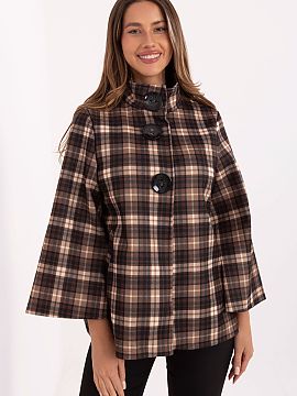 Coat Italy Moda  Stylish and timeless women\'s plaid coat, which is the perfect combination of elegance and classic design. Made of high quality polyester, i