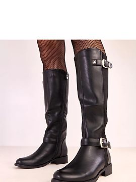 Kozaki Solea  Classic knee-high boots made of high-quality eco-leather that combine elegance with everyday comfort. The model has an elastic insert sewn i