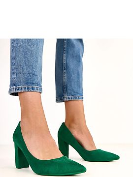Block heel pumps Solea  Elegant slip-on pumps made of high-quality ecological suede leather are a combination of classic style and comfort. The pointed toe gives th