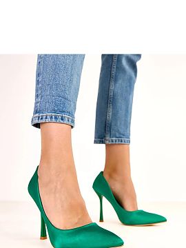 High heels Solea  Elegant slip-on high heels made of delicate, shiny satin material are the quintessence of feminine style and elegance. The pointed toe visua