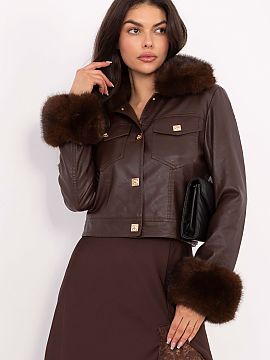 Jacket MBM  This women\'s faux leather jacket is a stylish proposal for the autumn/winter season, combining a trendy look with pleasant warmth. Made of 