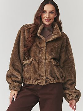 Jacket Makadamia  Add a touch of luxury to your wardrobe! Our women\'s jacket with eco fur is a combination of elegance, comfort, and timeless style. Soft to 