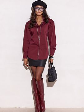 long sleeve shirt Roco Fashion  Stylish shirt with a classic cut impresses with elegance and universal character, perfectly emphasizing the silhouette. Sewn in Poland with 