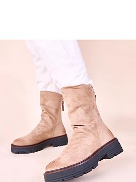 Botki Solea  Discover the extraordinary elegance and comfort offered by the beige Arlea ruched front ankle boots from the renowned brand Gemre. These uni