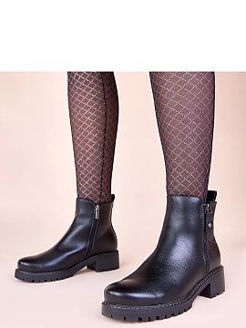 Heeled boots Solea  Discover black ankle boots on a subtle heel with a decorative zipper Terina, which combine elegance and comfort. These unique Gemre brand bo