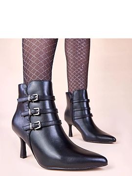 Heeled boots Solea  Discover elegance and style with our Black heeled ankle boots with decorative buckles Suria from the renowned brand Gemre. These unique ankl