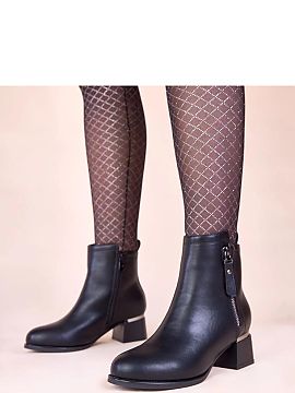 Heeled boots Solea  Discover the black block heel ankle boots with a metallic insert Istina from the renowned brand Gemre. These unique block heel ankle boots a